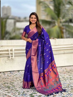 Blue Color Soft Silk Saree