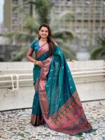 Sea Green Color Soft Silk Saree