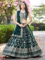 Green Color Dola Silk Lehenga Choli