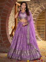 Lavender Color Dola Silk Lehenga Choli