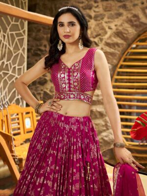 Rani Pink Color Dola Silk Lehenga Choli