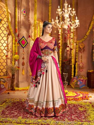 Beige Color Viscose Rayon Lehenga Choli