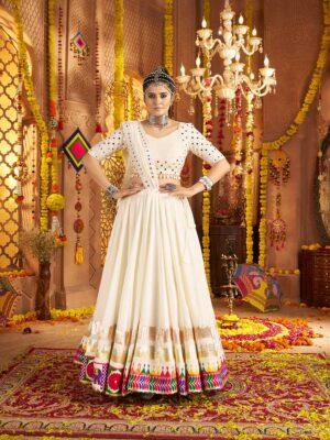 Off White Color Viscose Rayon Lehenga Choli
