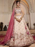 Cream Color Tissue Lehenga Choli
