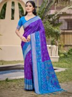 Violet Color Pochampalli Silk Saree