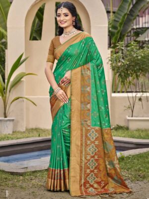 Rama Color Pochampalli Silk Saree