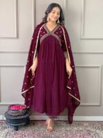 Wine Color Readymade Salwar Suit