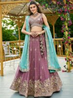 Rosegold Color Chiffon Lehenga Choli