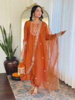Orange Color Readymade Salwar Suit