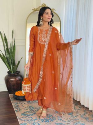 Orange Color Readymade Salwar Suit