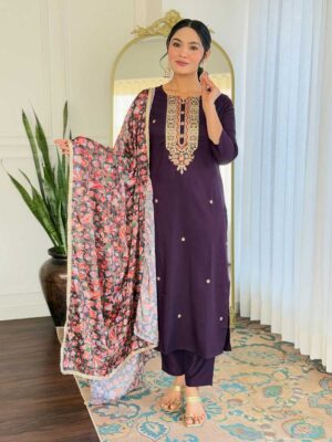 Wine Color Readymade Salwar Suit