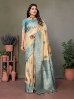 Blue Color Viscose Silk Saree
