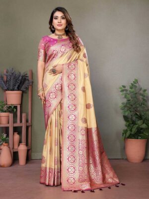 Purple Color Viscose Silk Saree