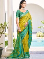 Mahendi Color Pochampalli Silk Saree