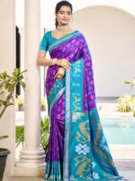 Violet Color Pochampalli Silk Saree
