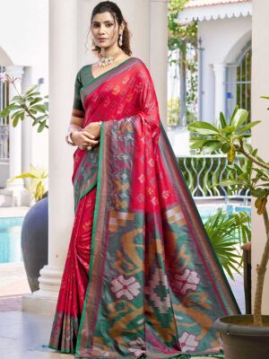 Red Color Pochampalli Silk Saree