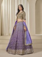 Purple Color Chinon Silk Lehenga Choli