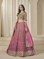 Pink Color Chinon Silk Lehenga Choli