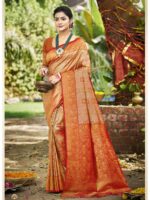 Orange Color Dharmavaram Saree
