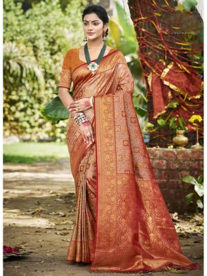 Mustard Color Dharmavaram Saree
