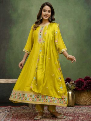 Lemon Color Readymade Salwar Suit