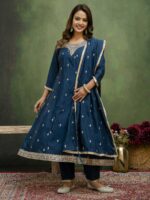Teal Blue Color Readymade Salwar Suit