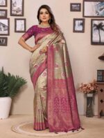 Purple Color Banarasi Tissue Silk Saree