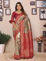 Maroon Color Banarasi Tissue Silk Saree