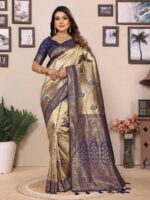 Blue Color Banarasi Tissue Silk Saree