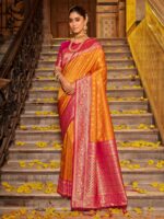 Mustard Color Banarasi Silk Saree