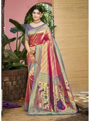 Pink Color Kanjivaram Silk Saree