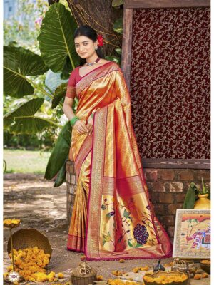 Orange Color Kanjivaram Silk Saree