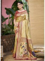 Beige Color Kanjivaram Silk Saree