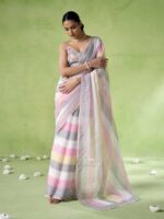 Multy Color Cotton Blend Saree