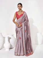 Lavender Color Georgette Saree