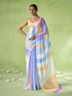 Multy Color Cotton Blend Saree