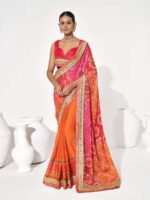 Orange Color Georgette Saree