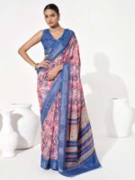 Blue Color Cotton Blend Saree