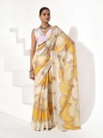 Yellow Color Cotton Blend Saree