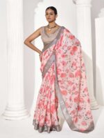 Pink Color Cotton Blend Saree