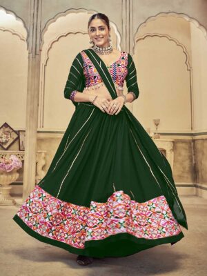 Green Color Georgette Lehenga Choli