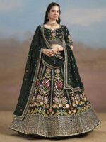Green Color Georgette Lehenga Choli