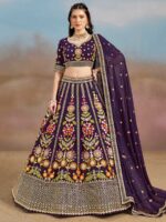 Purple Color Georgette Lehenga Choli