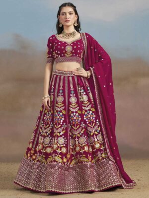 Pink Color Georgette Lehenga Choli