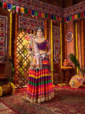 Multy Color Muslin Lehenga Choli