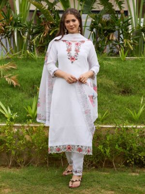 White Color Readymade Salwar Suit