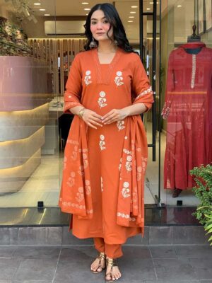 Orange Color Readymade Salwar Suit