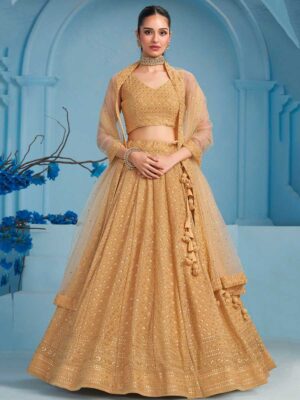 Beige Color Georgette Lehenga Choli