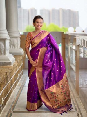 Magenta Color Paithani Silk Saree