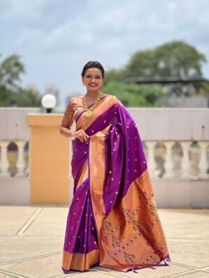 Purple Color Paithani Silk Saree